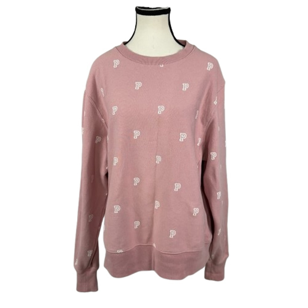 Victoria's Secret PINK Sweatshirt Womens M Crew Neck Fleece Lined Cozy Pullover - Picture 3 of 13